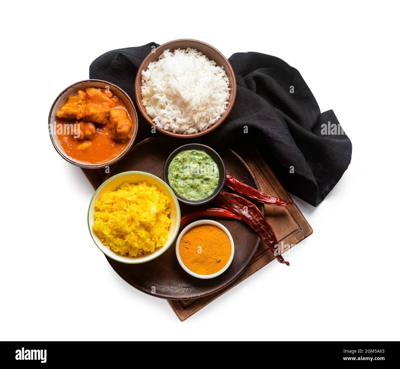 Traditional Indian food and spices on white background Stock Photo Alamy