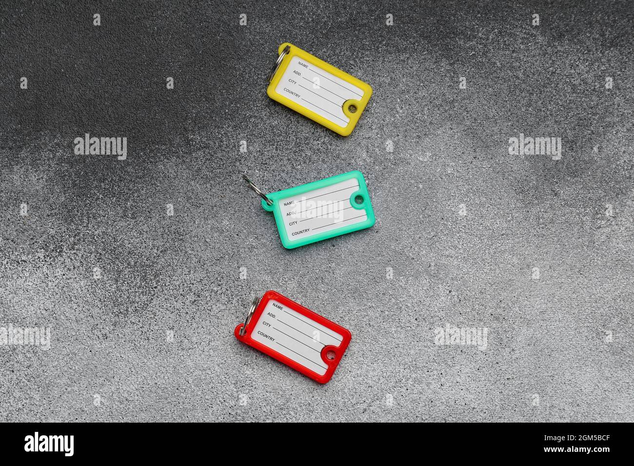 Different key tags on grunge background Stock Photo