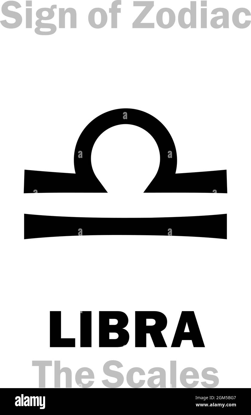 Astrology Sign of Zodiac LIBRA (The Scales / The Balance Stock Vector