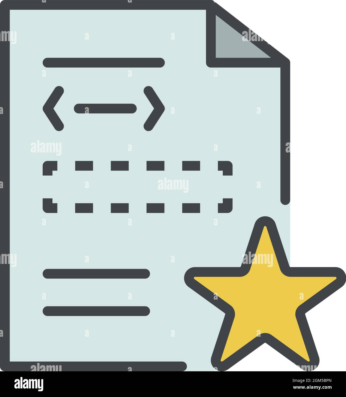 Star security document icon. Outline star security document vector icon color flat isolated on white Stock Vector