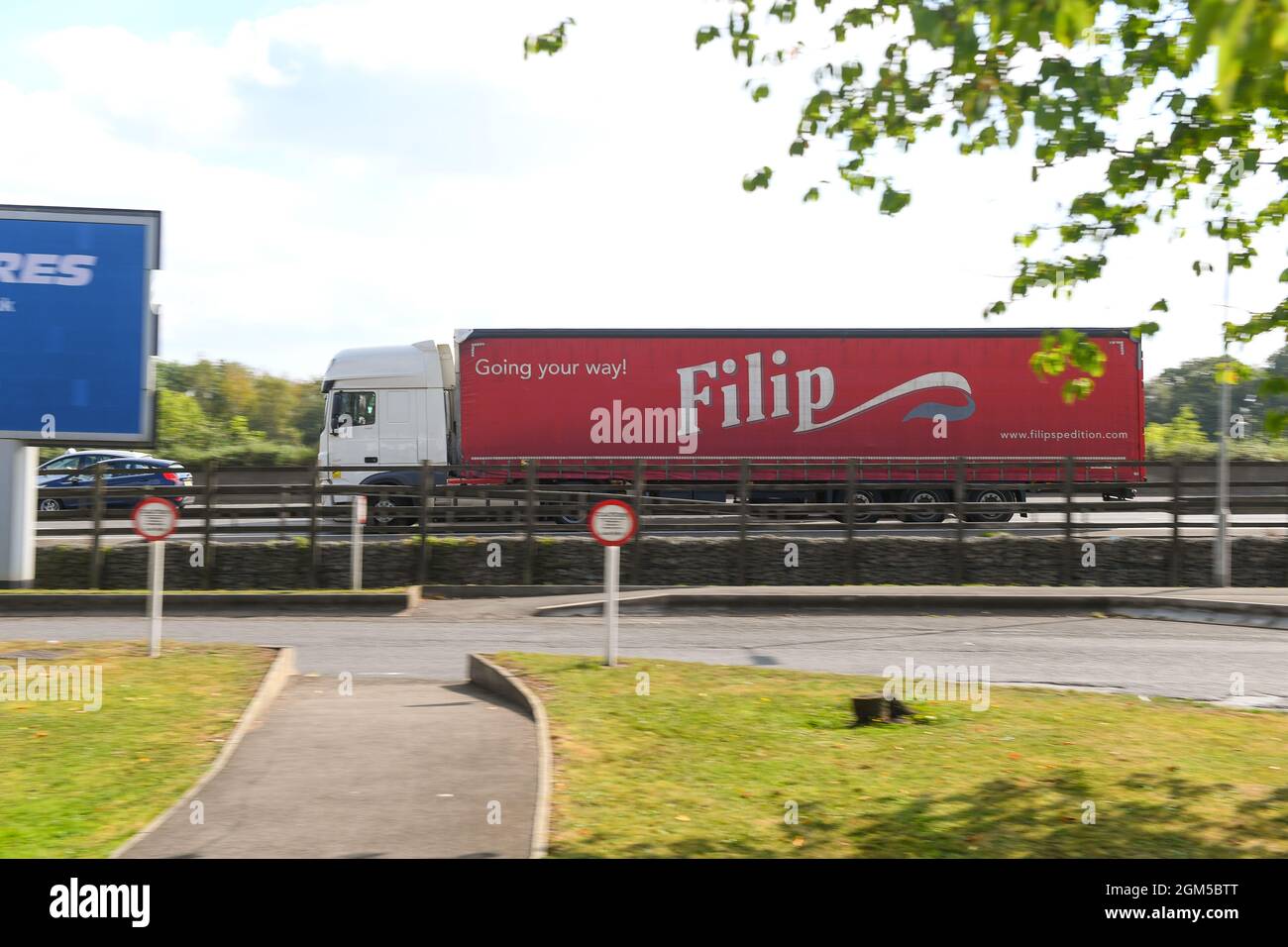 Filip HGV travelling on the M27 near Southampton Stock Photo