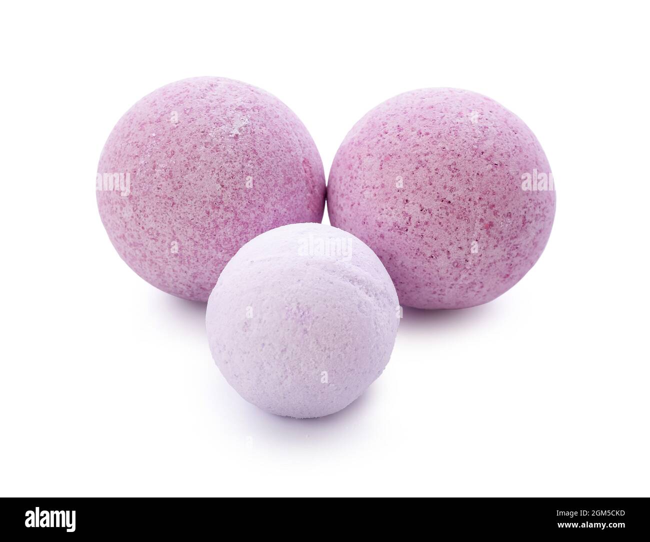 Lavender bath bombs on white background Stock Photo