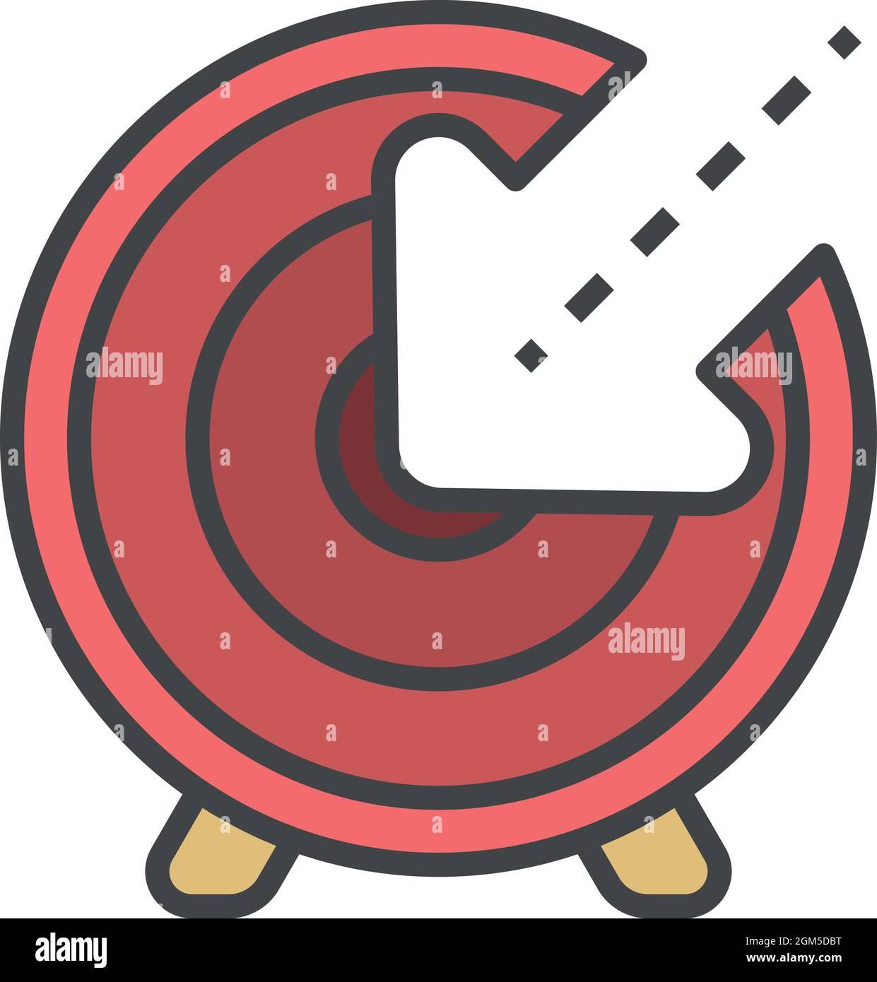 Target arrow icon. Outline target arrow vector icon color flat isolated ...