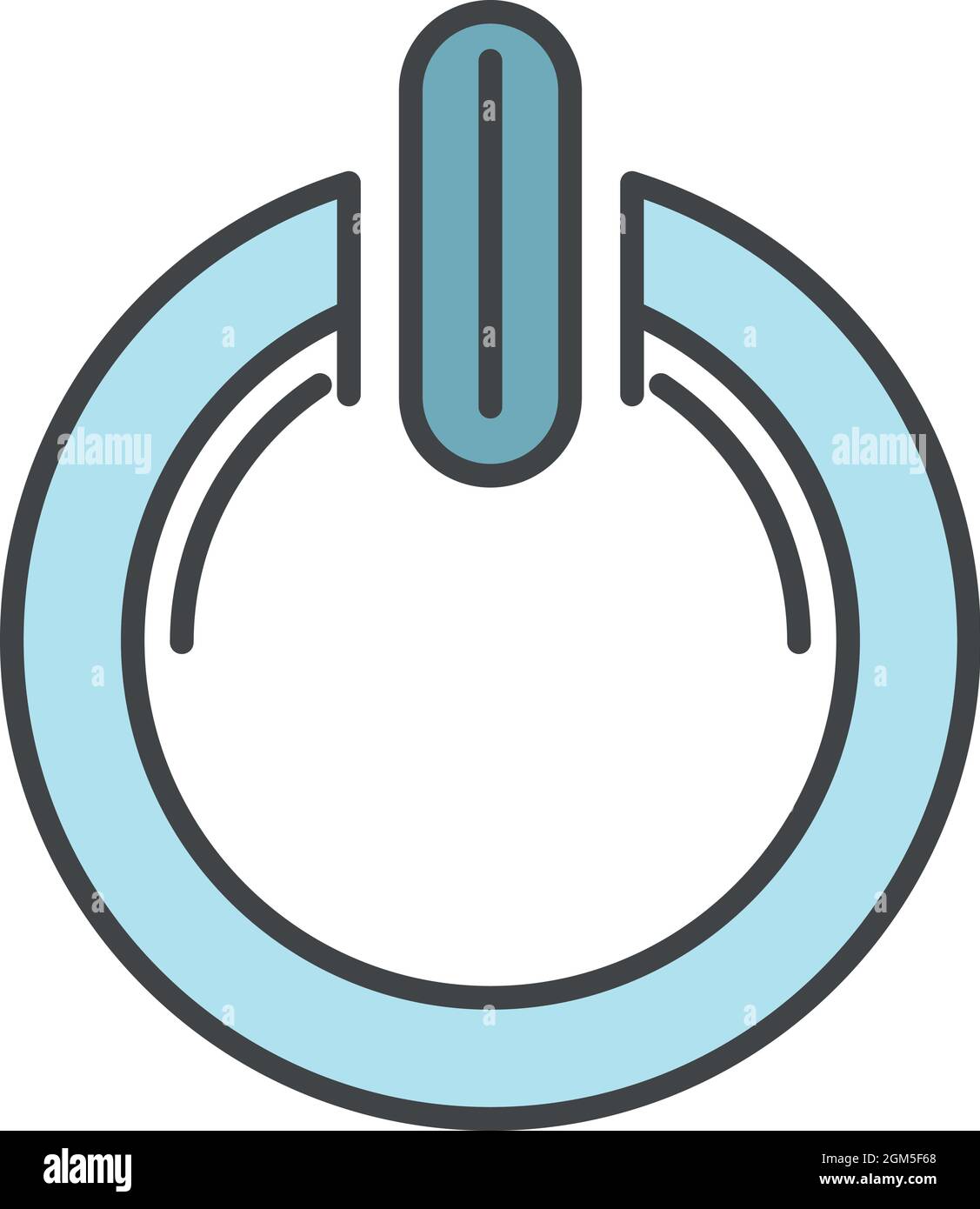 Power off button icon. Outline power off button vector icon color flat