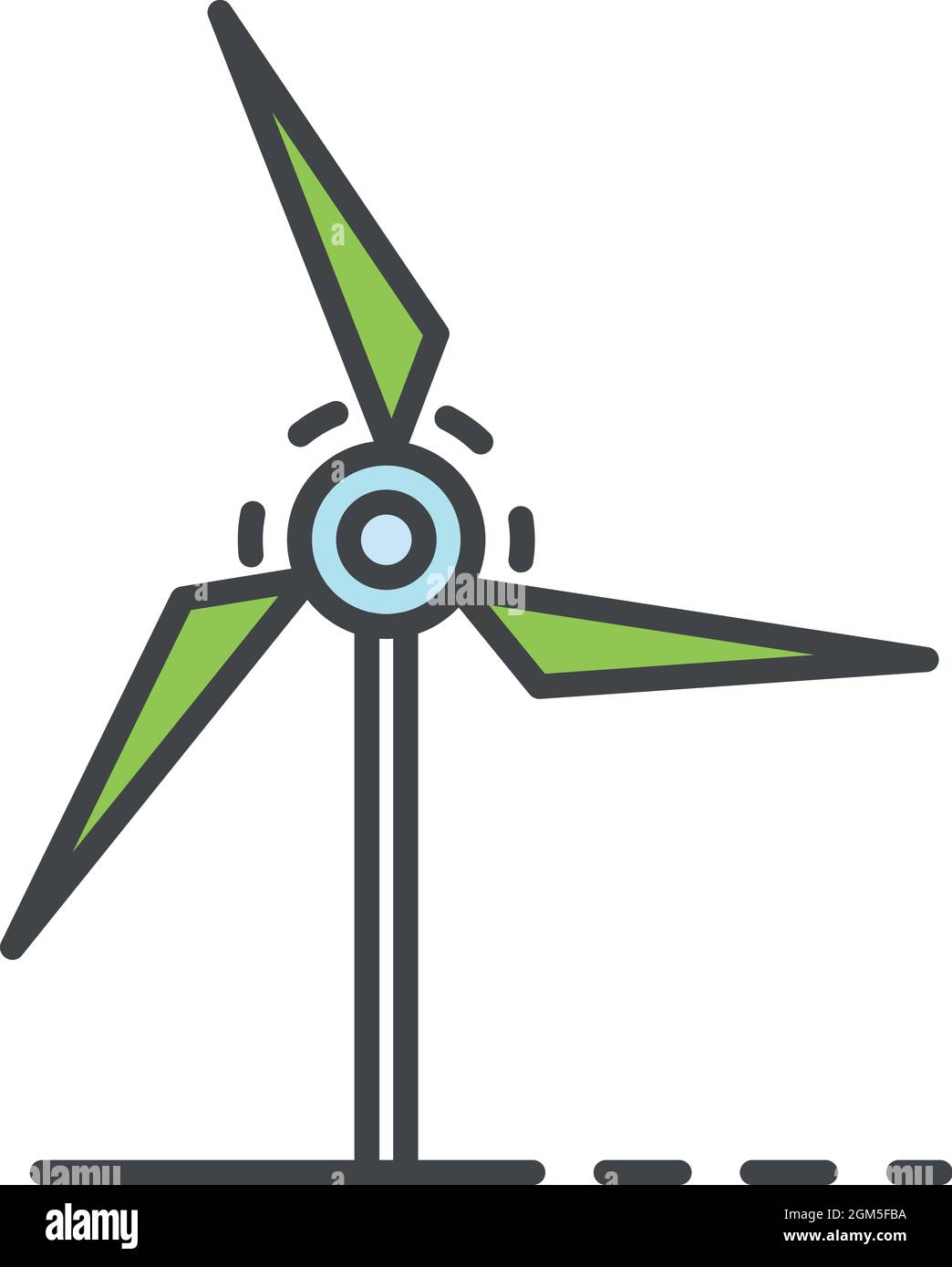 Wind turbine icon. Outline wind turbine vector icon color flat isolated ...