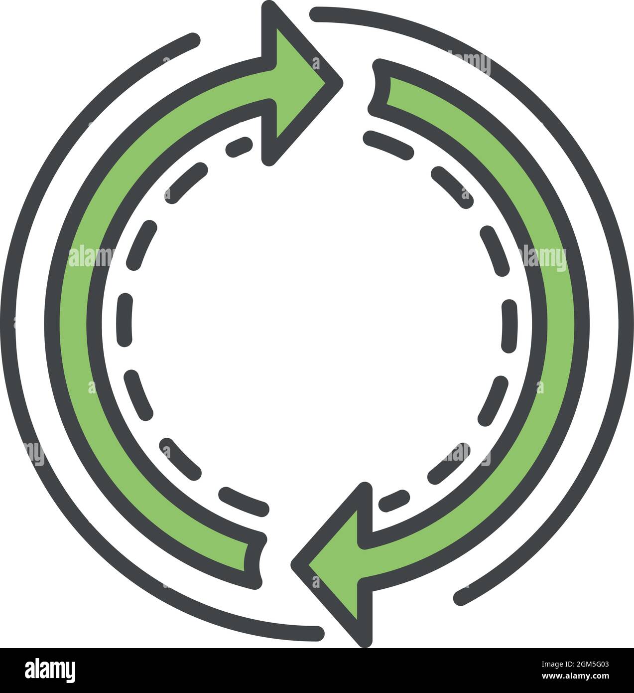 Recycle double arrow icon. Outline recycle double arrow vector icon ...