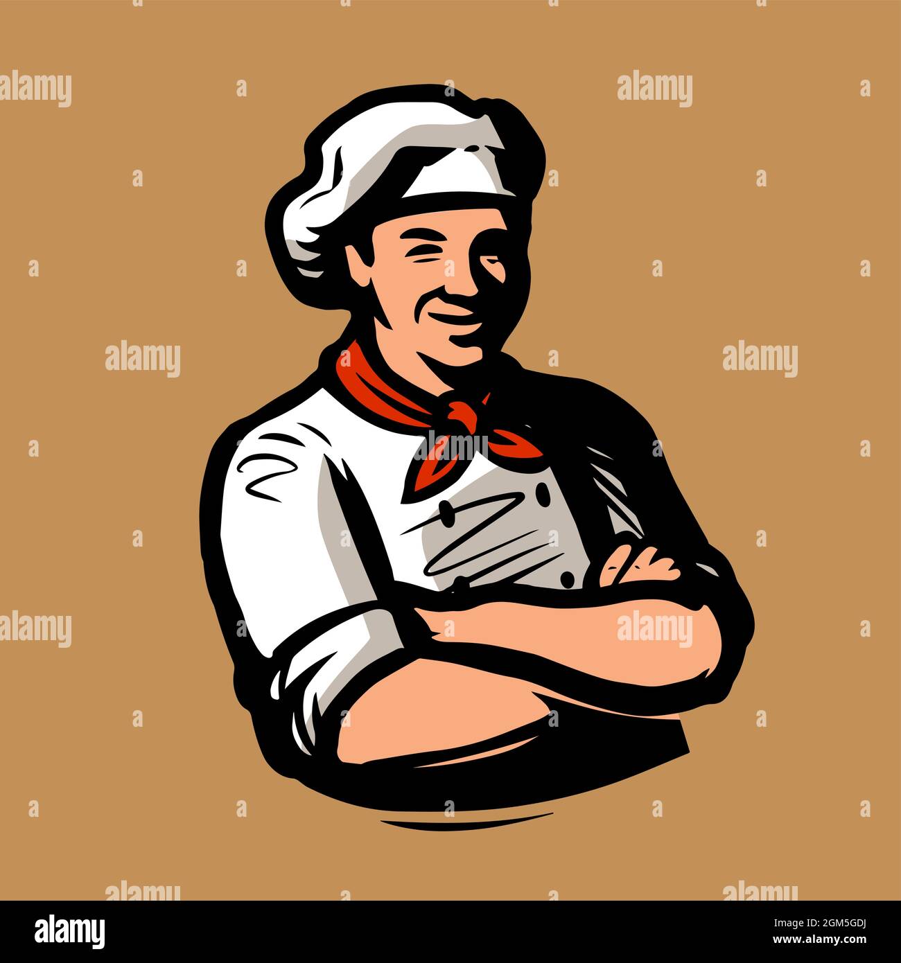 Chef logo for restaurant, cafe. Vector Illustration Stock Vector Image ...