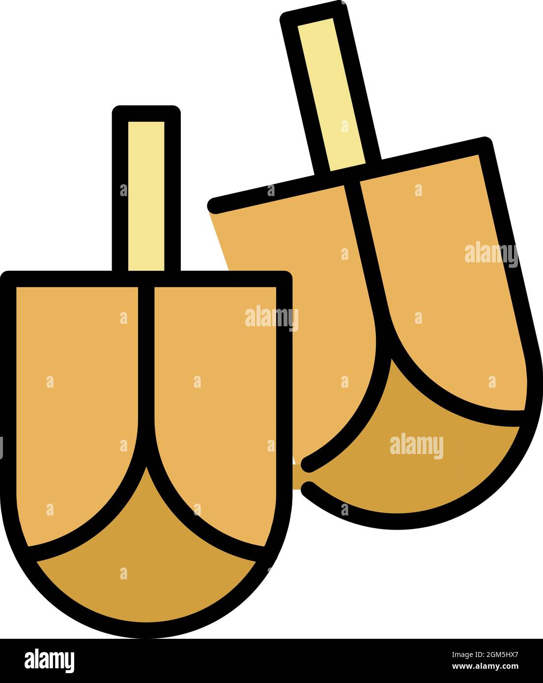 Jewish dreidel icon. Outline jewish dreidel vector icon color flat isolated on white Stock Vector