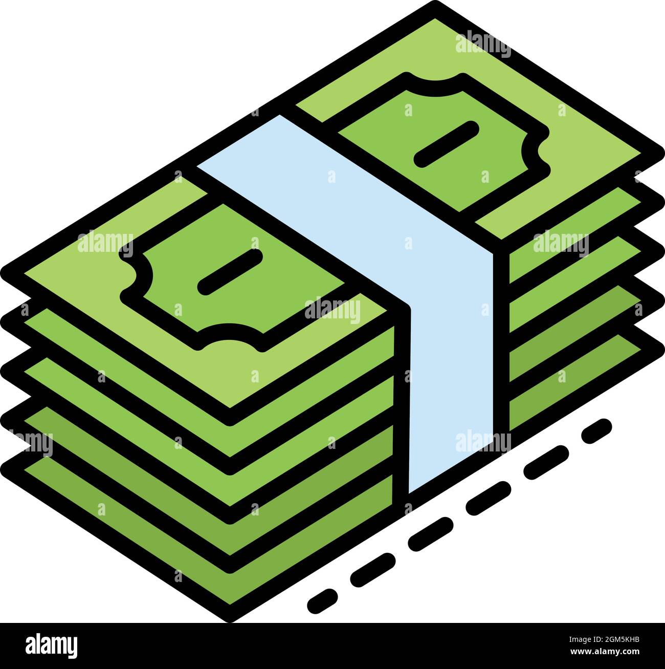Dollar money stack icon. Outline dollar money stack vector icon color flat  isolated on white Stock Vector Image & Art - Alamy