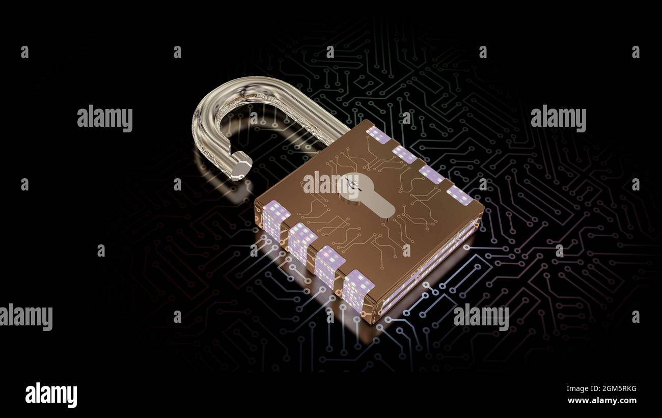3D rendering of a combination lock. Cybersecurity of digital data ...