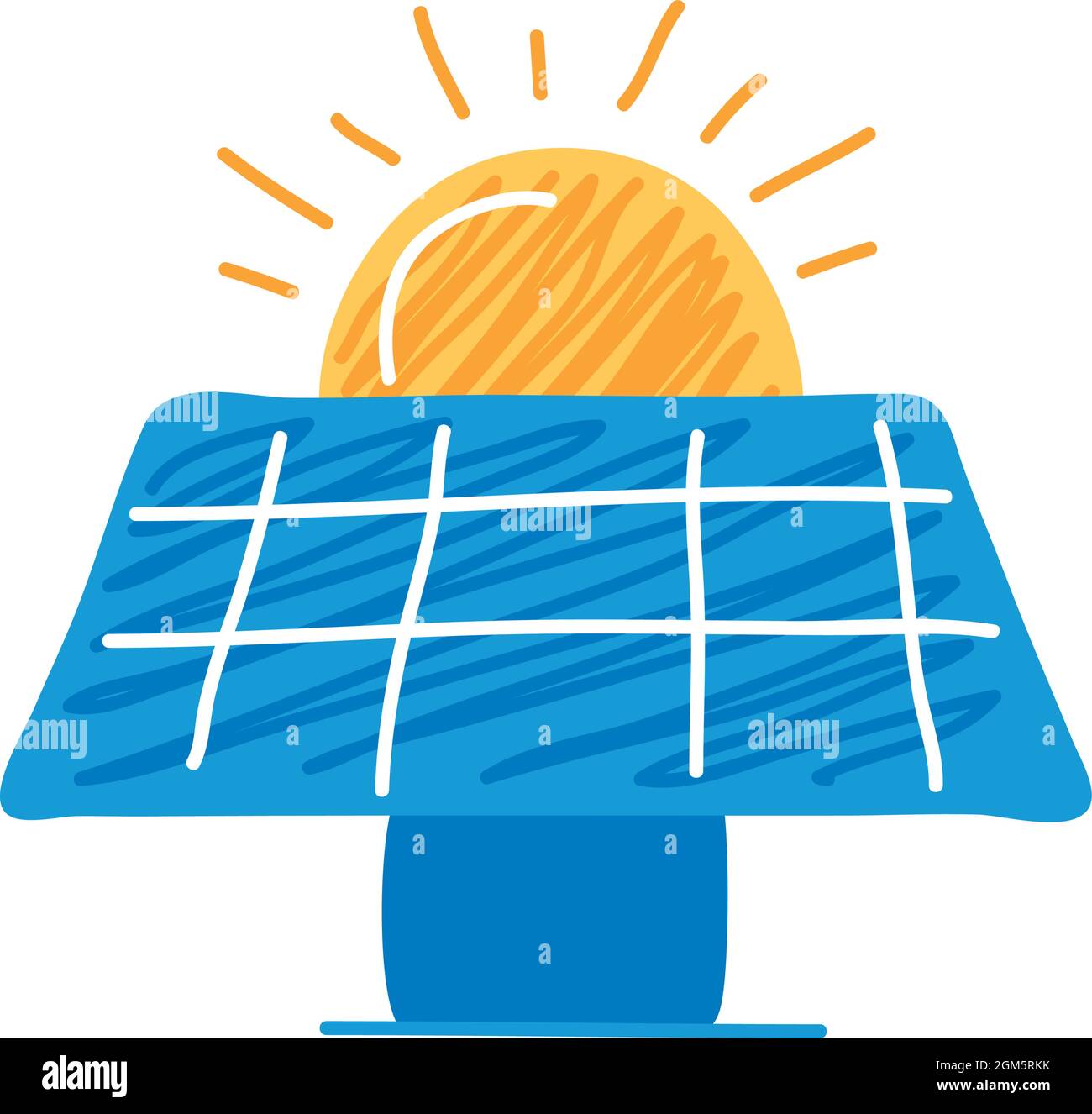 Solar panel with sun on white background Stock Vector Image & Art - Alamy