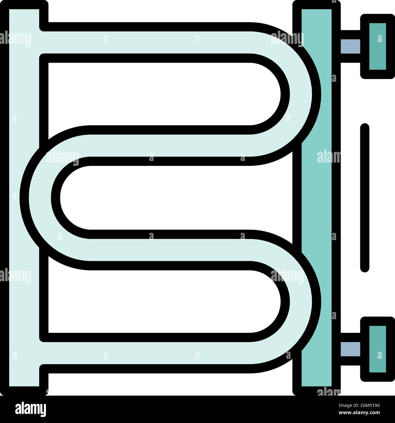 Bathroom heater pipe icon. Outline bathroom heater pipe vector icon color flat isolated on white