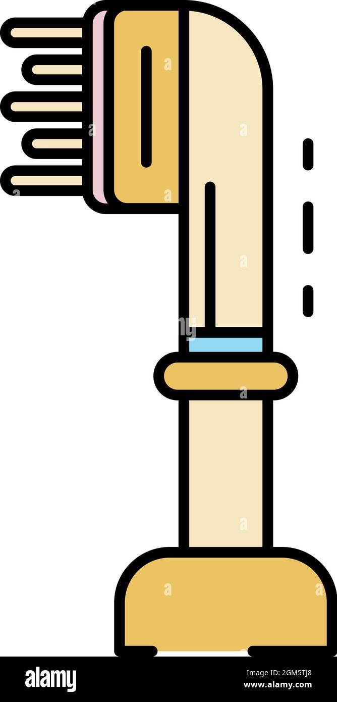 Brush on electric toothbrush icon. Outline brush on electric toothbrush ...