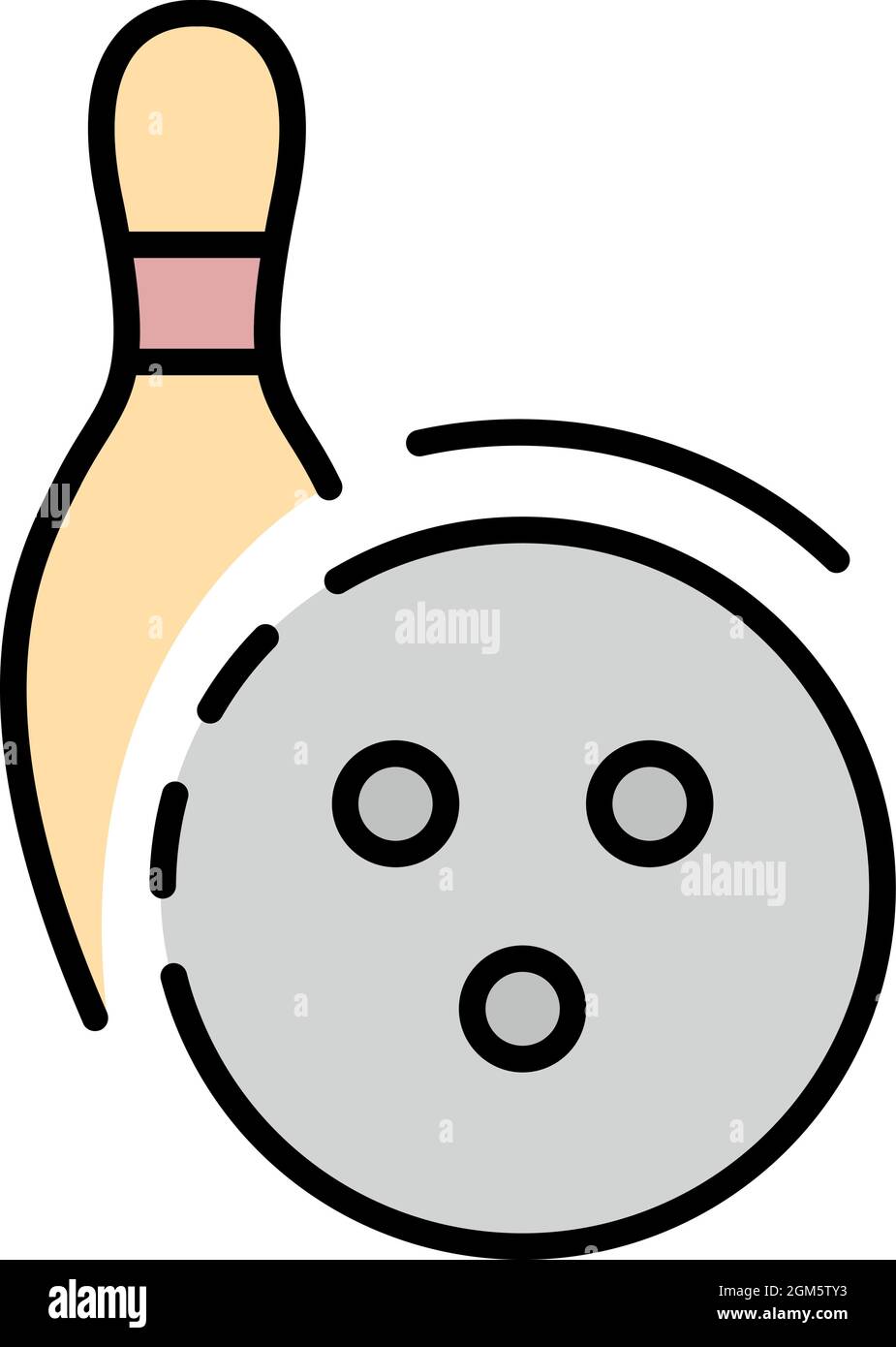 Bowling target icon. Outline bowling target vector icon color flat ...