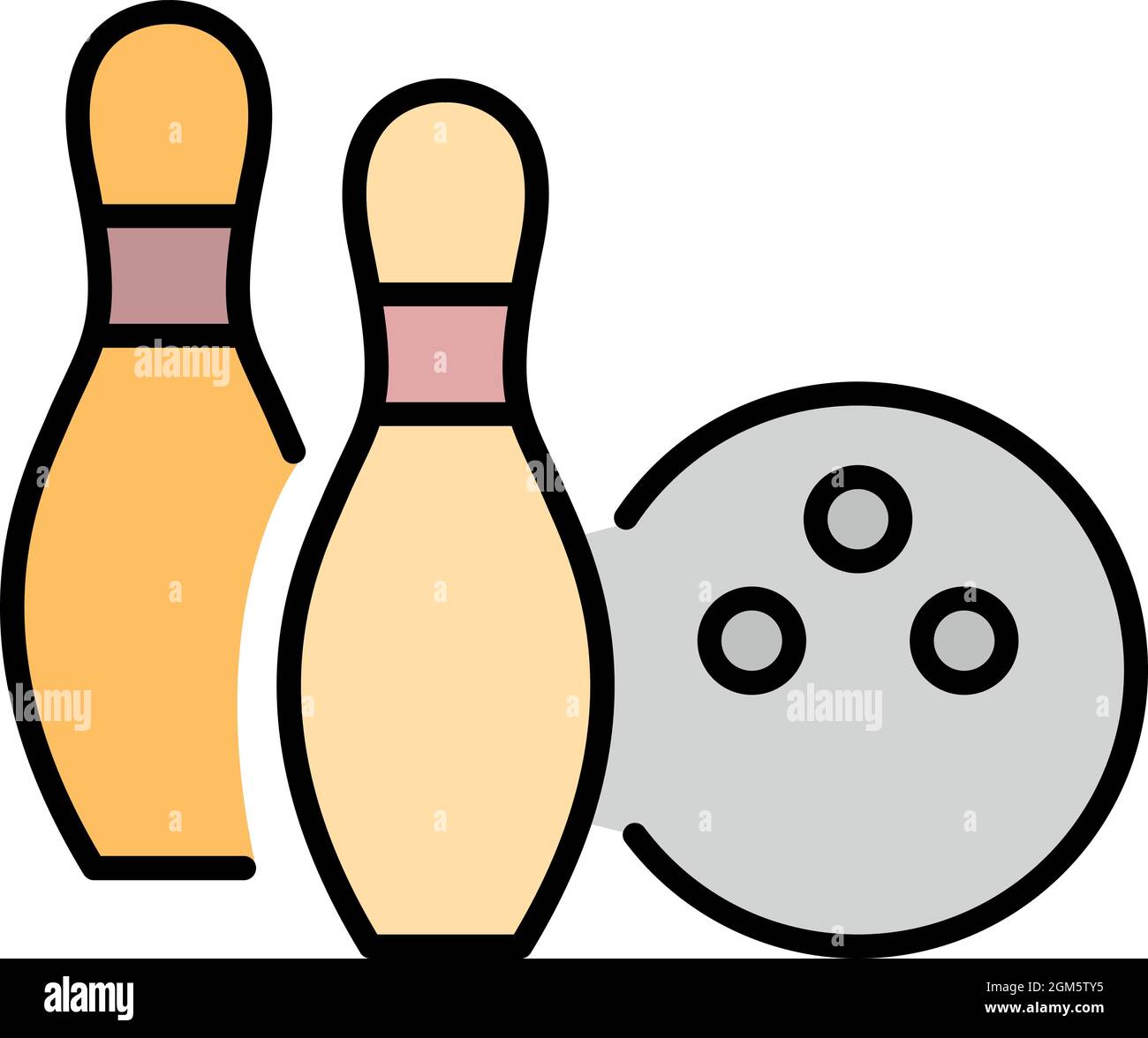 Bowling event icon. Outline bowling event vector icon color flat isolated on white Stock Vector