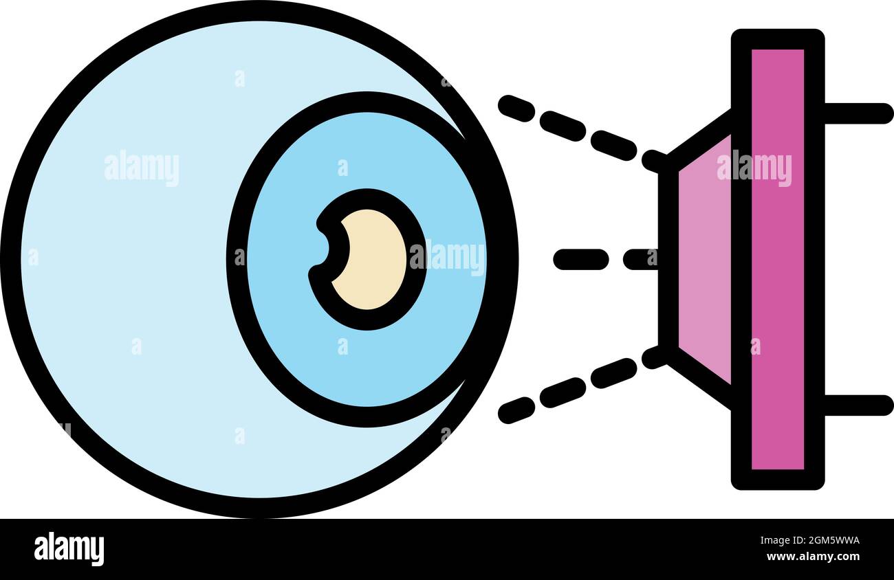 Eyeball laser inspection icon. Outline eyeball laser inspection vector ...