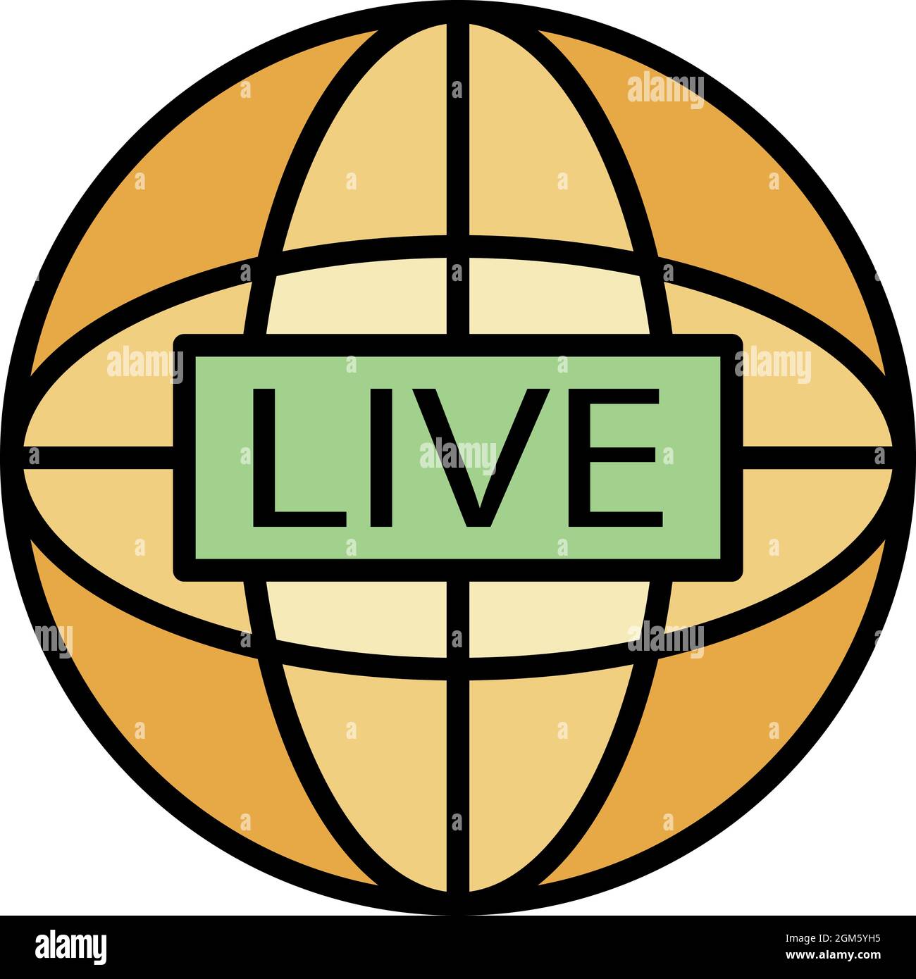 Global live video blog icon. Outline global live video blog vector icon ...