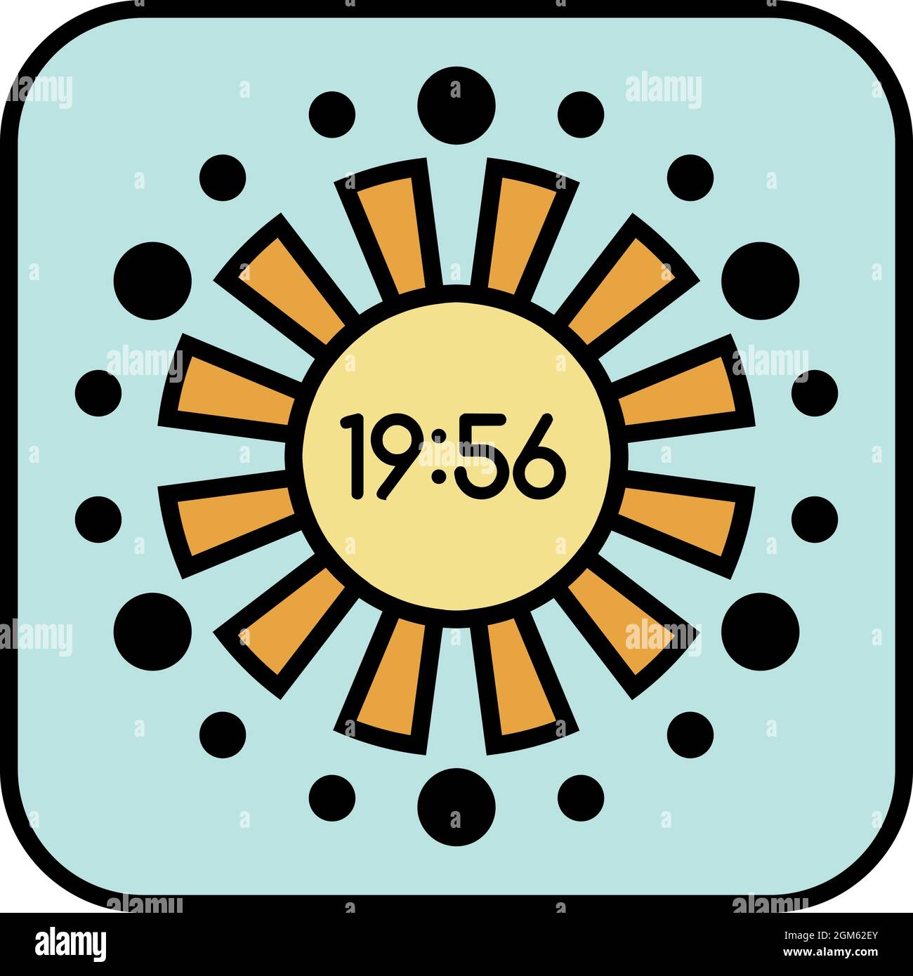 Abstract digital clock icon. Outline abstract digital clock vector icon