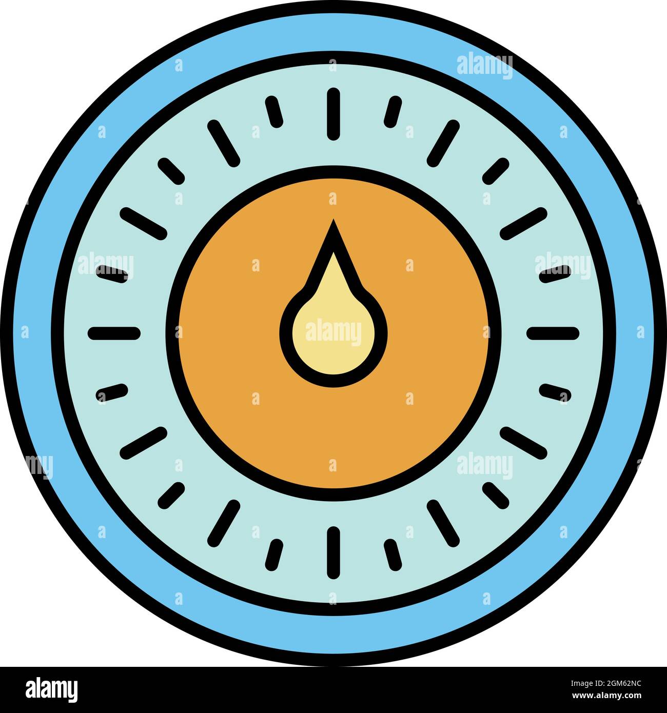 Round retro timer icon. Outline round retro timer vector icon color ...
