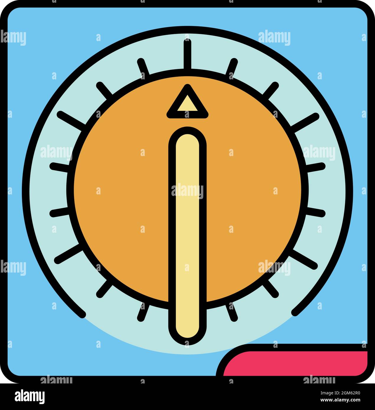 Kitchen timer icon. Outline kitchen timer vector icon color flat isolated on white Stock Vector