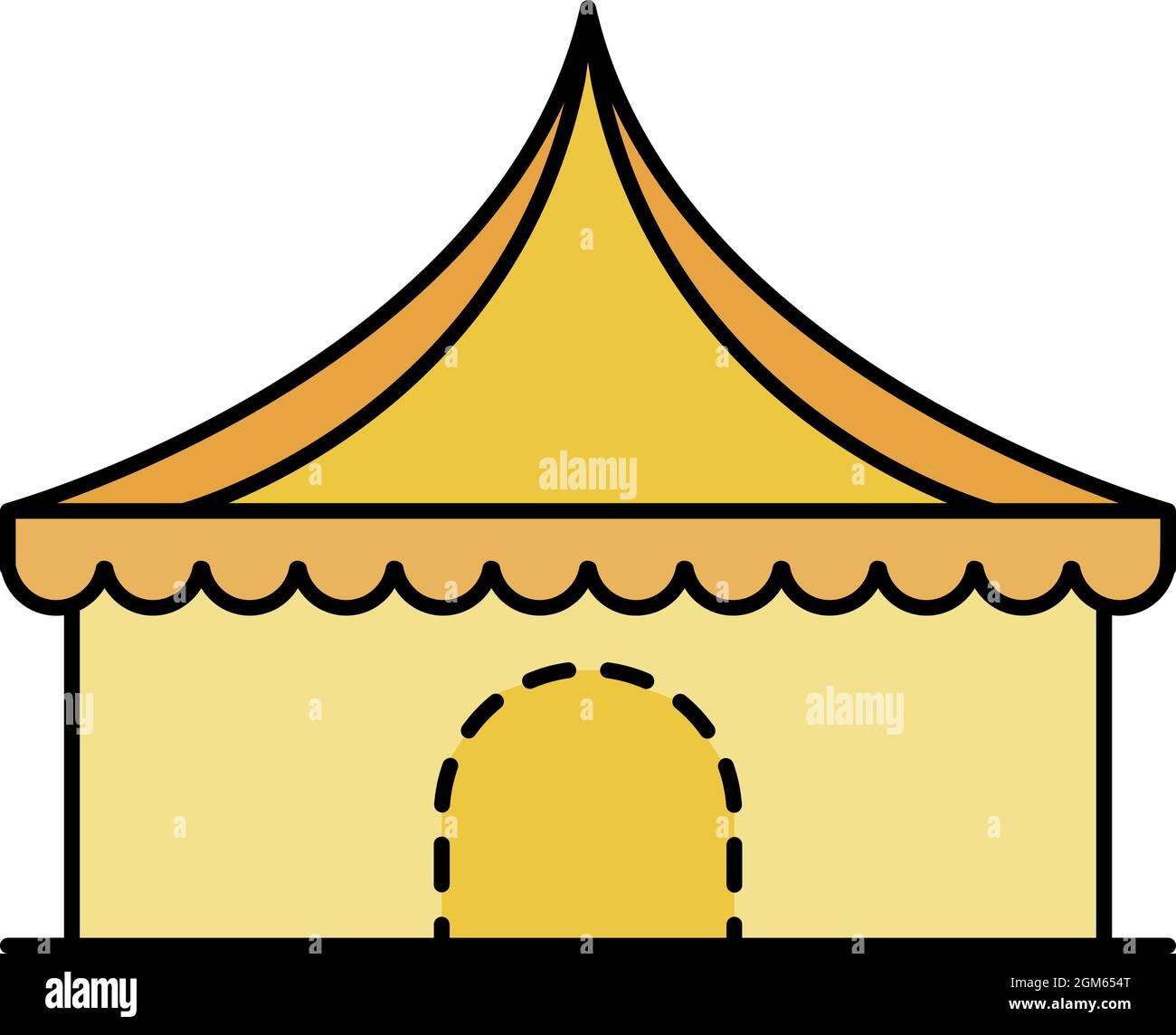 Circus tent icon. Outline circus tent vector icon color flat isolated ...