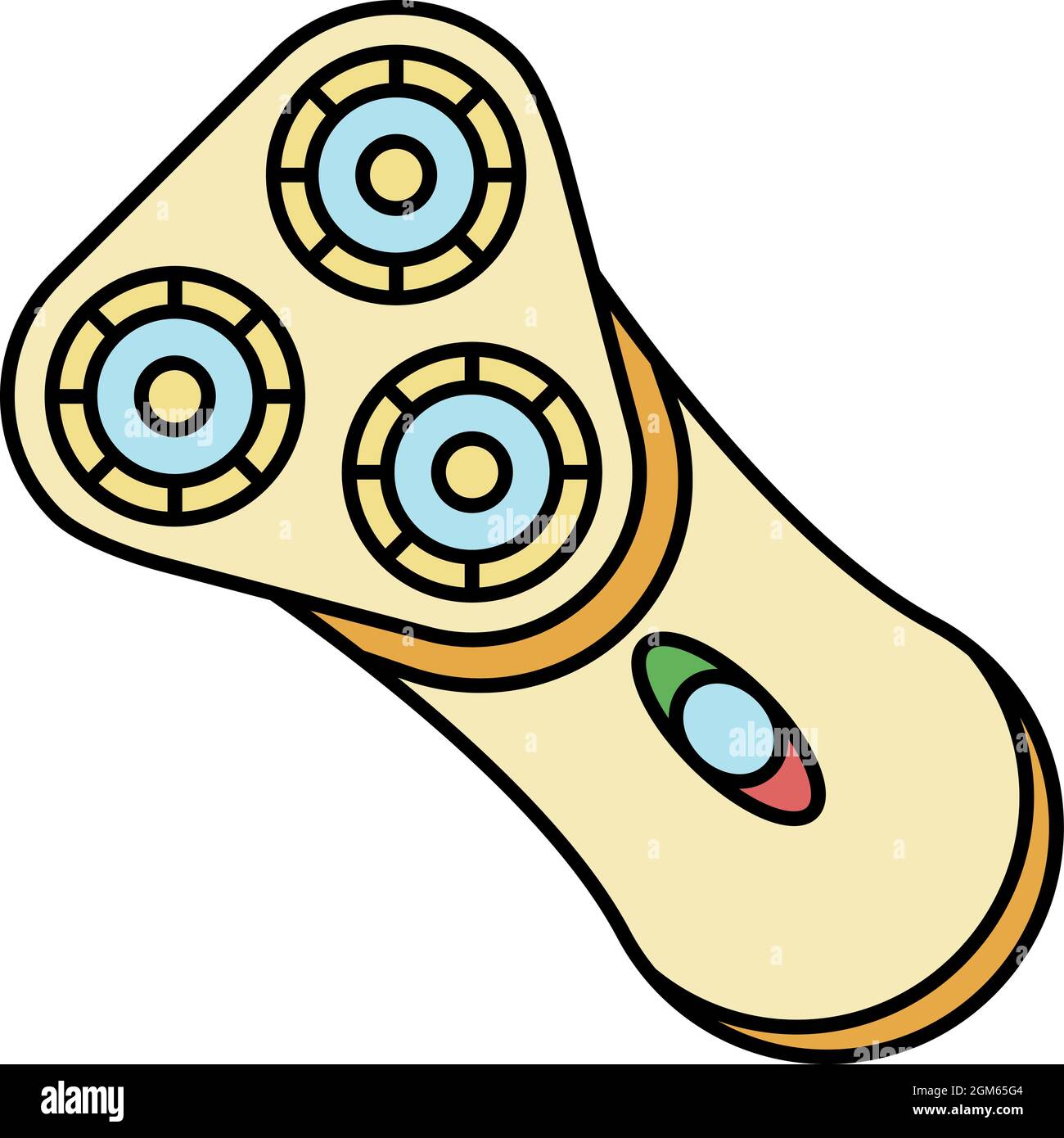 Triple man razor icon. Outline triple man razor vector icon color flat ...