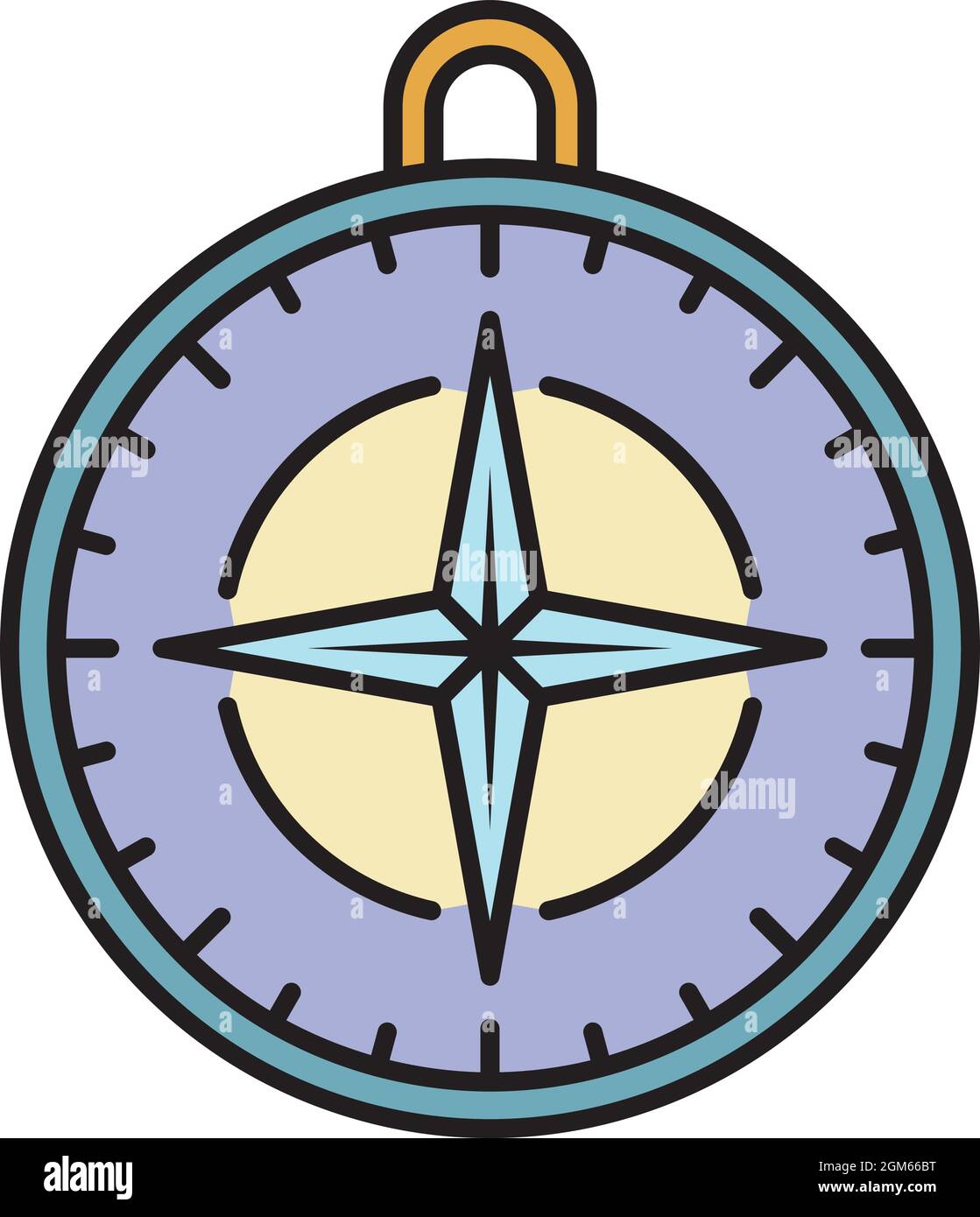 Navigation compass icon. Outline navigation compass vector icon color ...