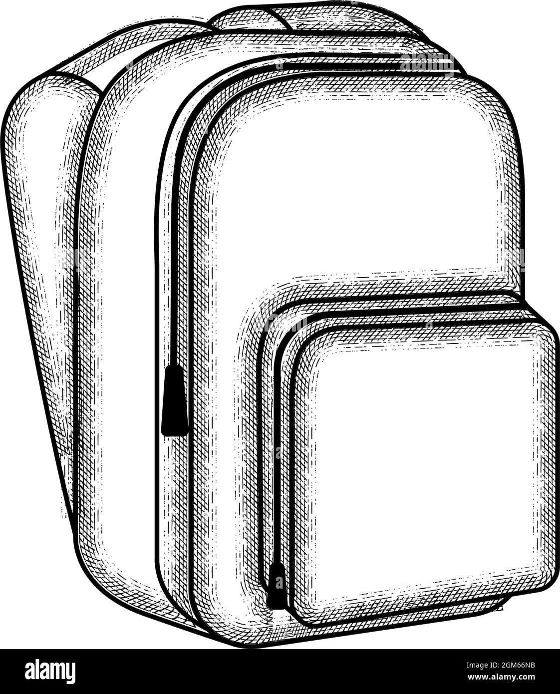 Isolated vintage bagpack school supply icon Stock Vector