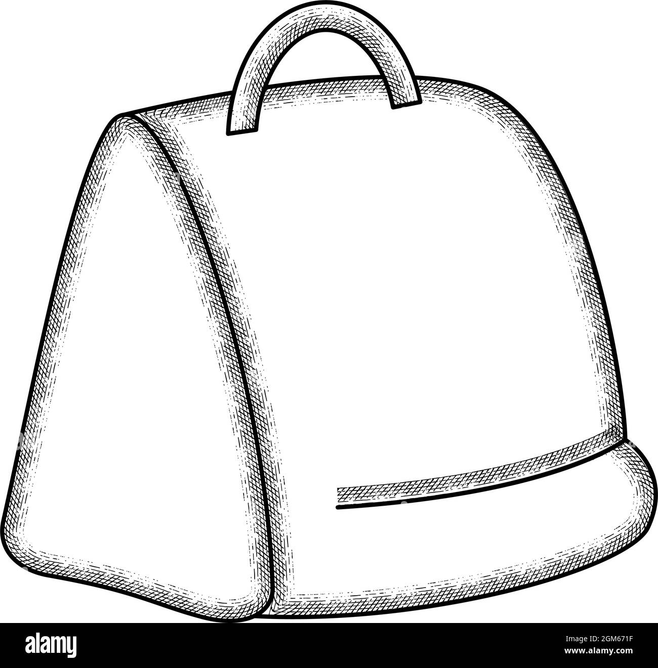 Isolated vintage bagpack school supply icon Stock Vector