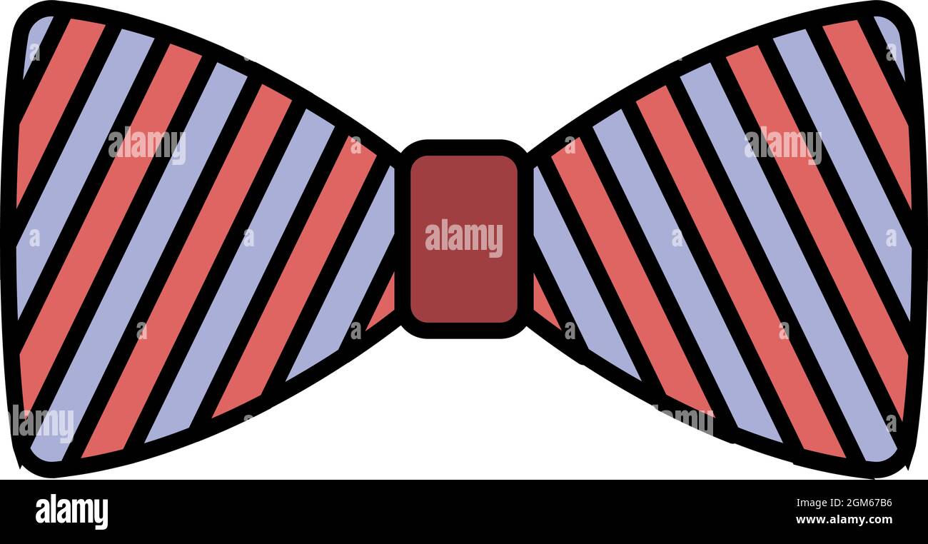 Striped bow tie icon. Outline striped bow tie vector icon color flat  isolated on white Stock Vector Image & Art - Alamy