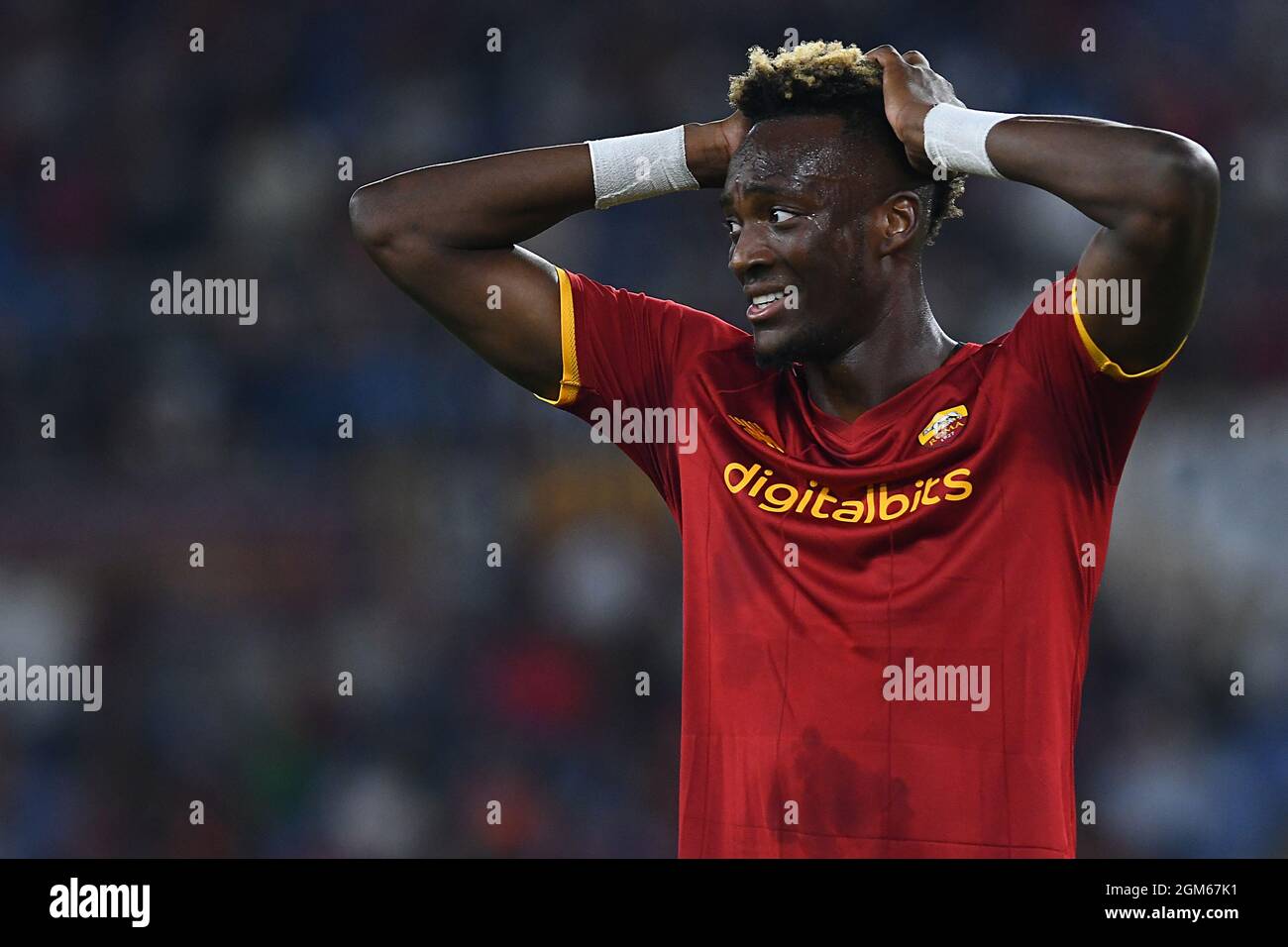 Rome, Lazio. 16th Sep, 2021. Tammy Abraham of AS Roma during the Conference League match between AS Roma v CSKA Sofia at Olimpico stadium in Rome, Italy, September 16, 2021. Fotografo01 Credit: Independent Photo Agency/Alamy Live News Stock Photo