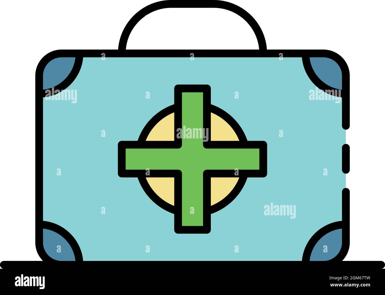 First aid kit box icon. Outline first aid kit box vector icon color ...