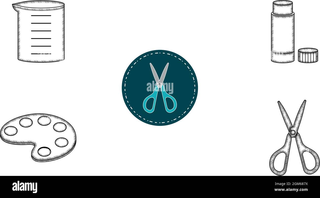 Set of different school supply icons Stock Vector Image & Art - Alamy