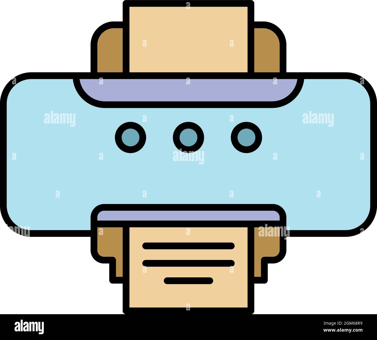 Old printer icon. Outline old printer vector icon color flat isolated ...
