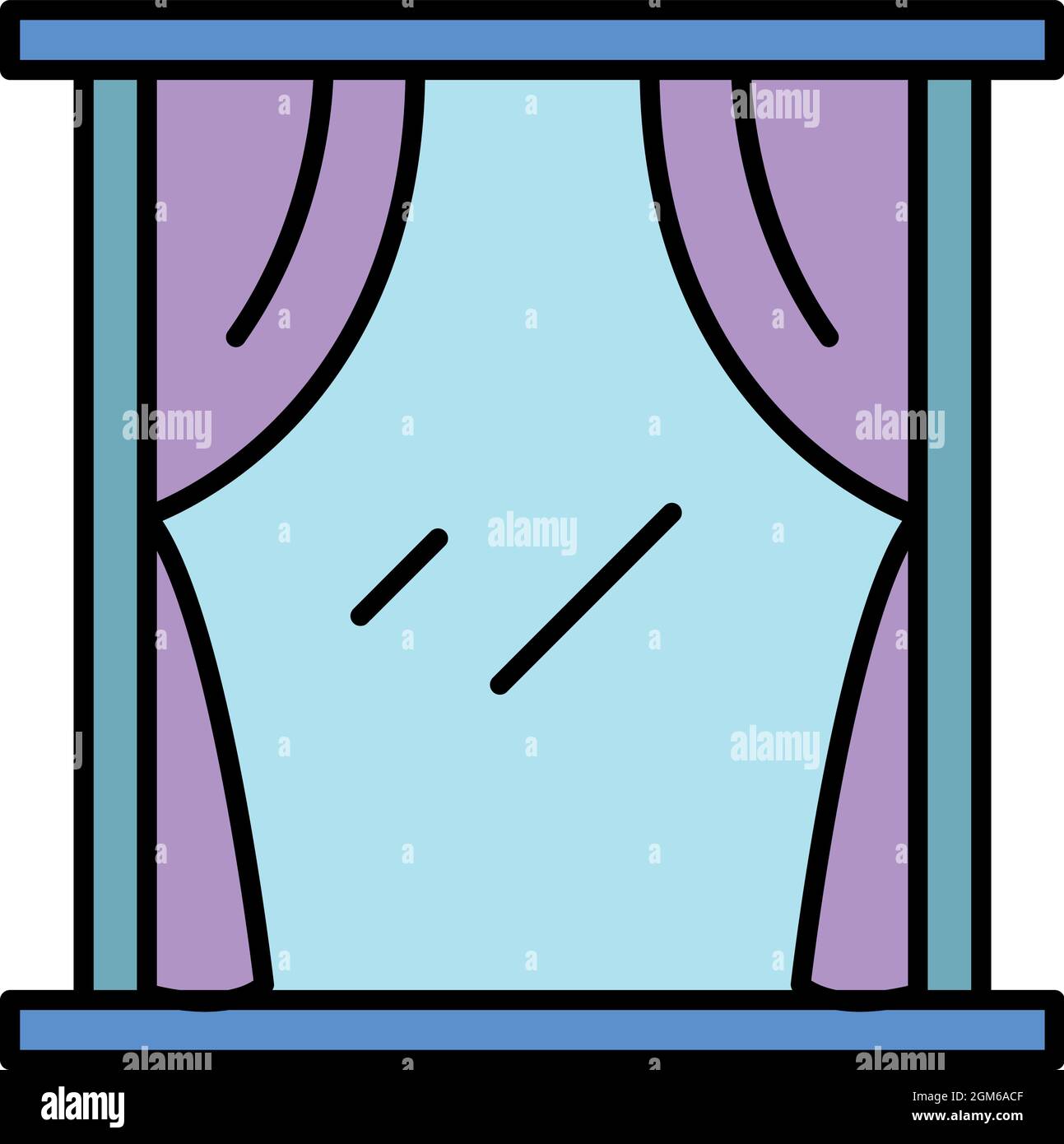Modern drapery icon. Outline modern drapery vector icon color flat ...