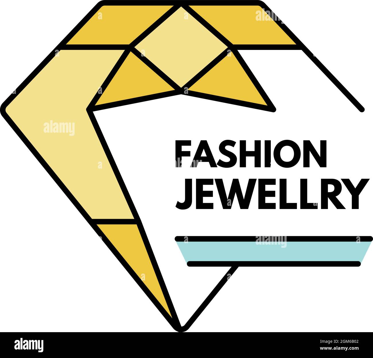 Fashion diamond logo. Outline fashion diamond vector logo color flat isolated on white Stock