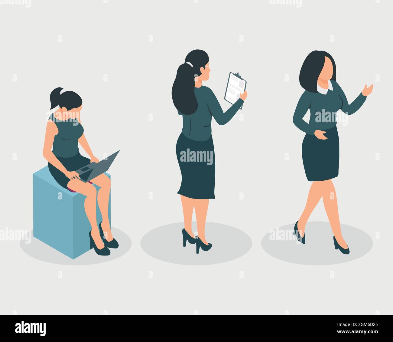 businesswomen set on white background Stock Vector Image & Art - Alamy