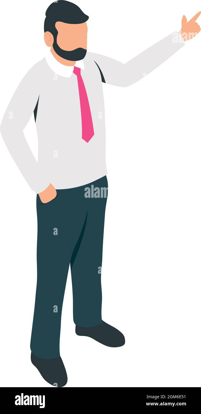 Businessman pointing something on white background Stock Vector Image ...