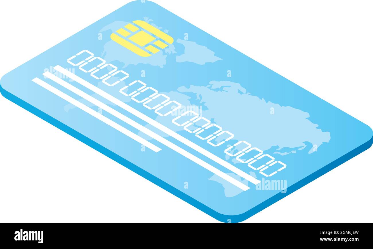 isometric blue credit card on white background Stock Vector Image & Art ...