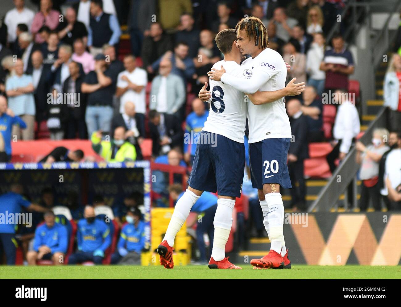 LONDON, ENGLAND - SEPTEMBER 11, 2021: Harry Billy Winks of Tottenham and Dele Alli (Bamidele Jermaine Alli) of Tottenham pictured during the 2021/22 Premier League matchweek 4 game between Crystal Palace FC and Tottenham Hotspur FC at Selhurst Park. Copyright: Cosmin Iftode/Picstaff Stock Photo