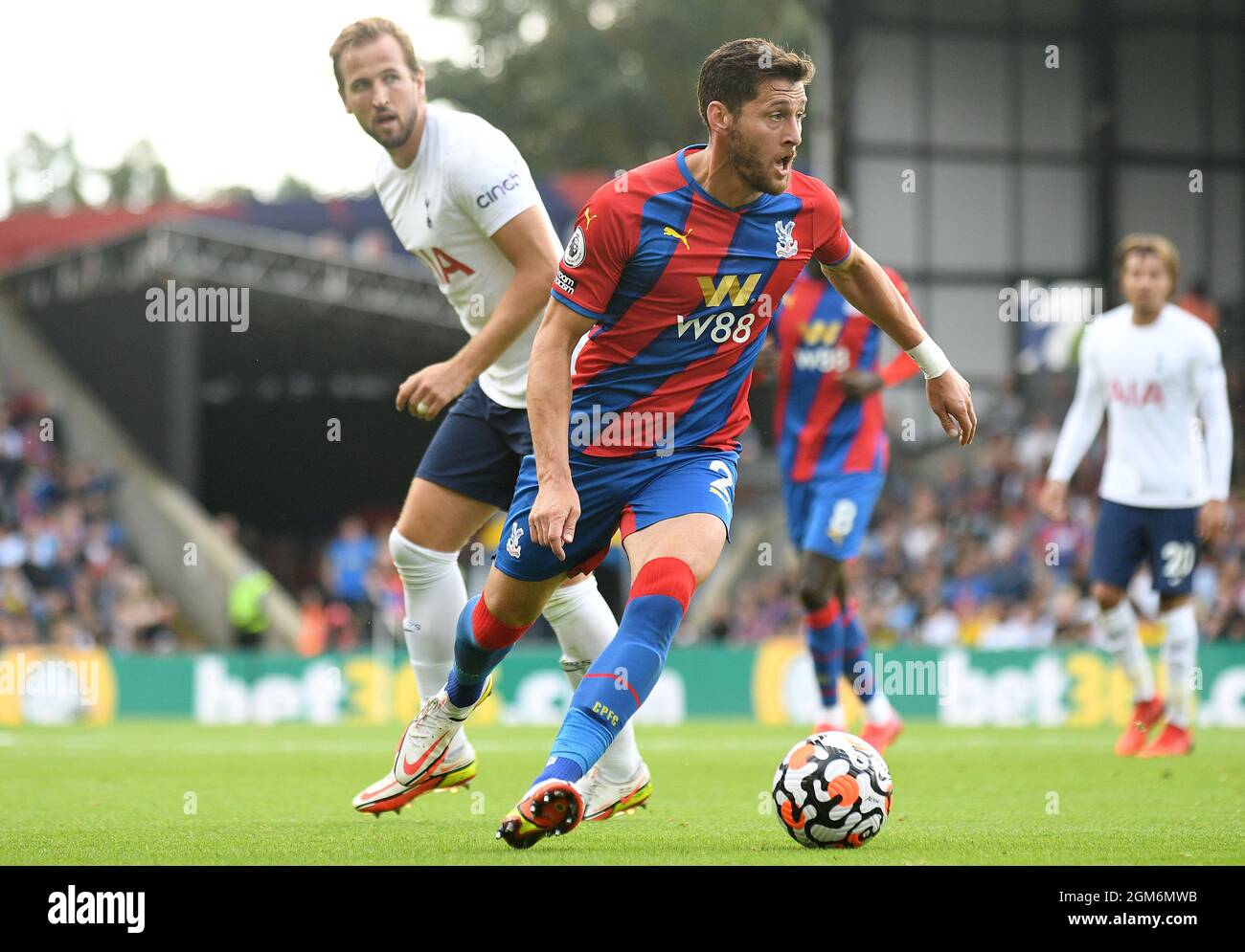 LONDON, ENGLAND - SEPTEMBER 11, 2021: Joel Edward Philip Ward of Palace pictured during the 2021/22 Premier League matchweek 4 game between Crystal Palace FC and Tottenham Hotspur FC at Selhurst Park. Copyright: Cosmin Iftode/Picstaff Stock Photo