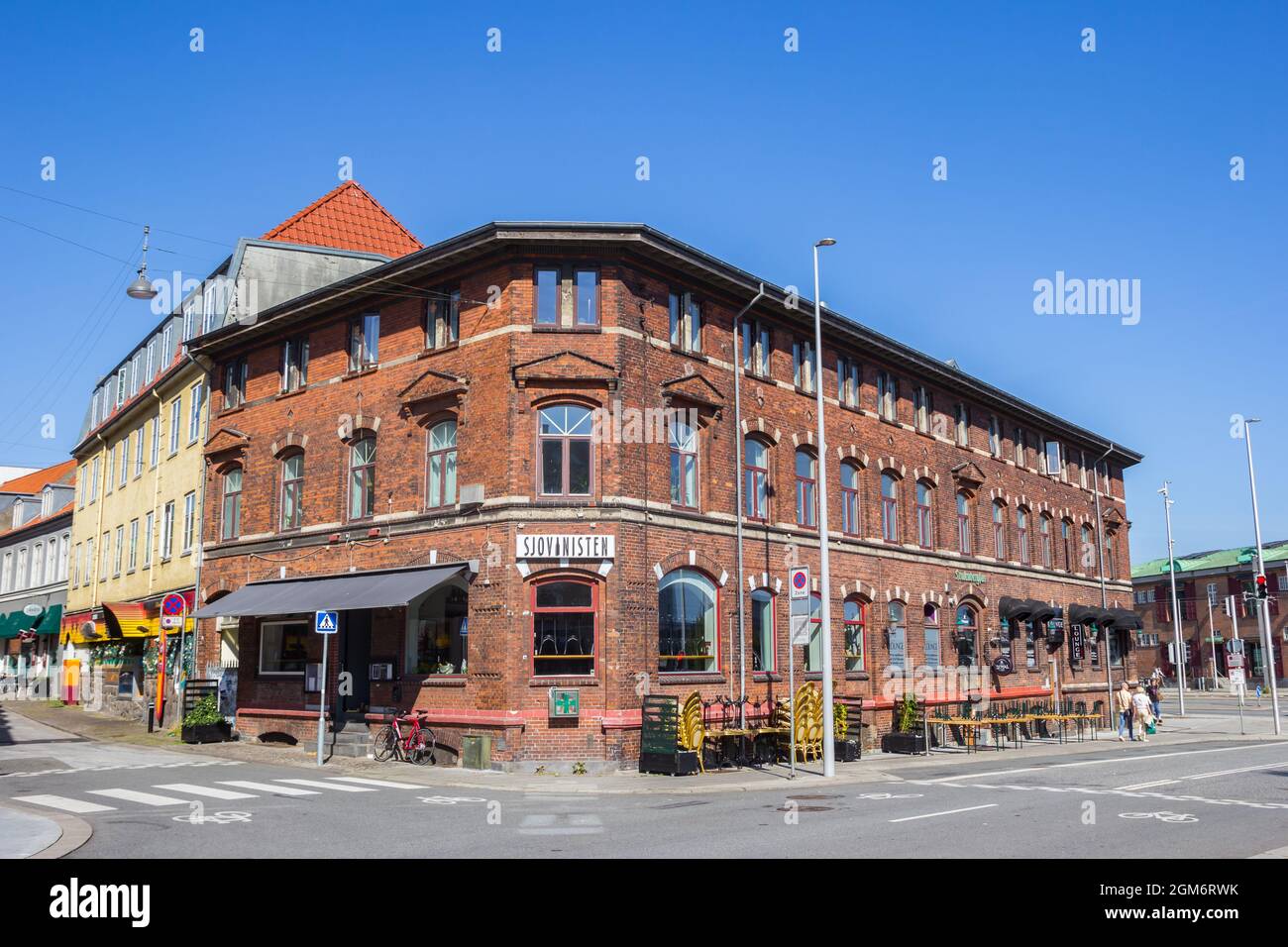 Historic building in the city center of Aarhus, Denmark Stock Photo