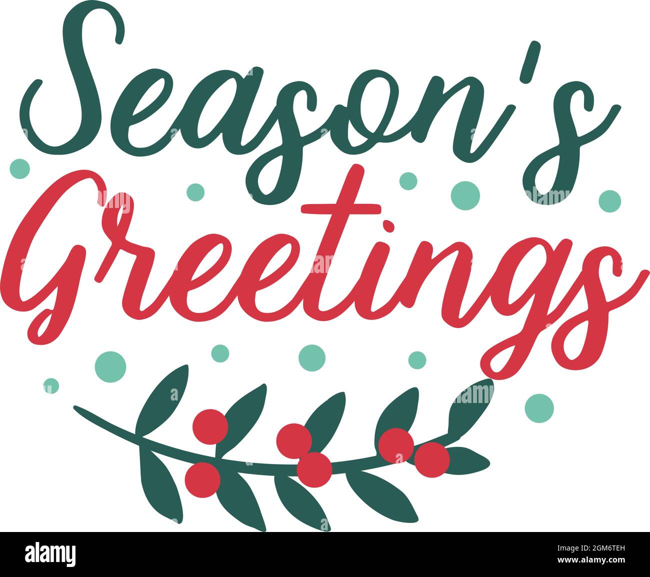 Christmas Logotype Or Insignia Cute Cartoon Holly Branch Season S Greetings Stock Vector Image Art Alamy