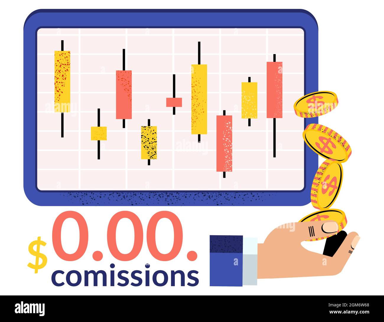 Japanese candlestick chart. Online trading. Financial market Stock