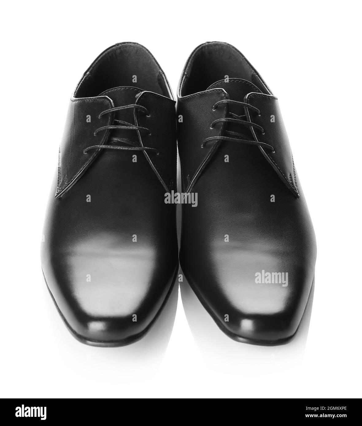 Elegant leather men’s shoes on white background Stock Photo - Alamy