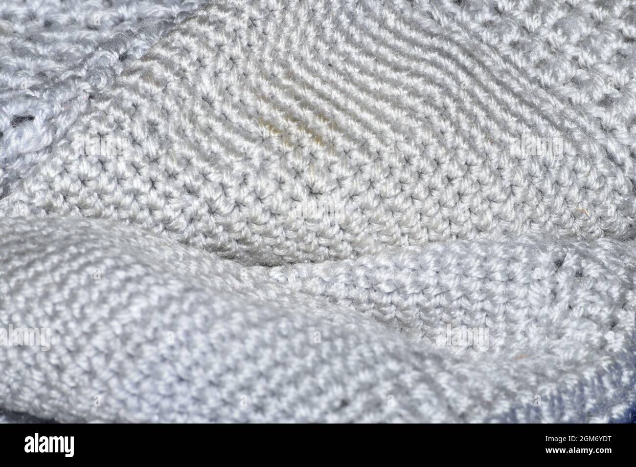 gray wool texture with selective focus macro shot Stock Photo