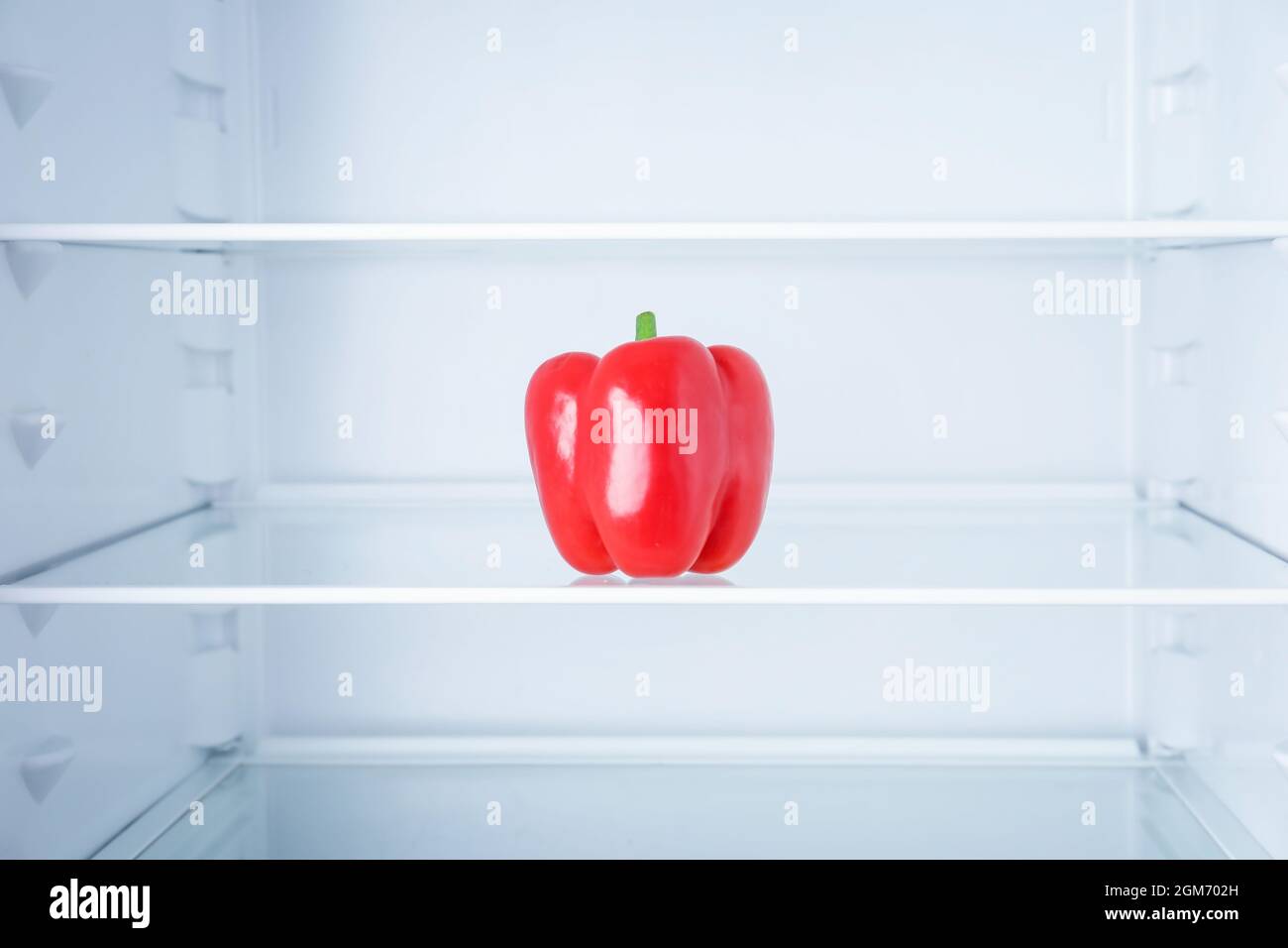 Fresh bell pepper in empty refrigerator Stock Photo Alamy