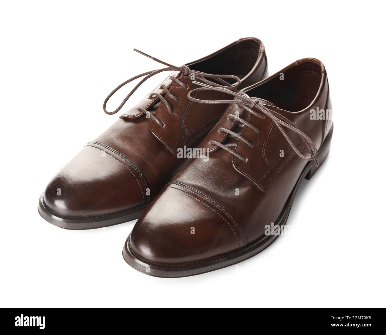 Elegant leather men’s shoes on white background Stock Photo - Alamy