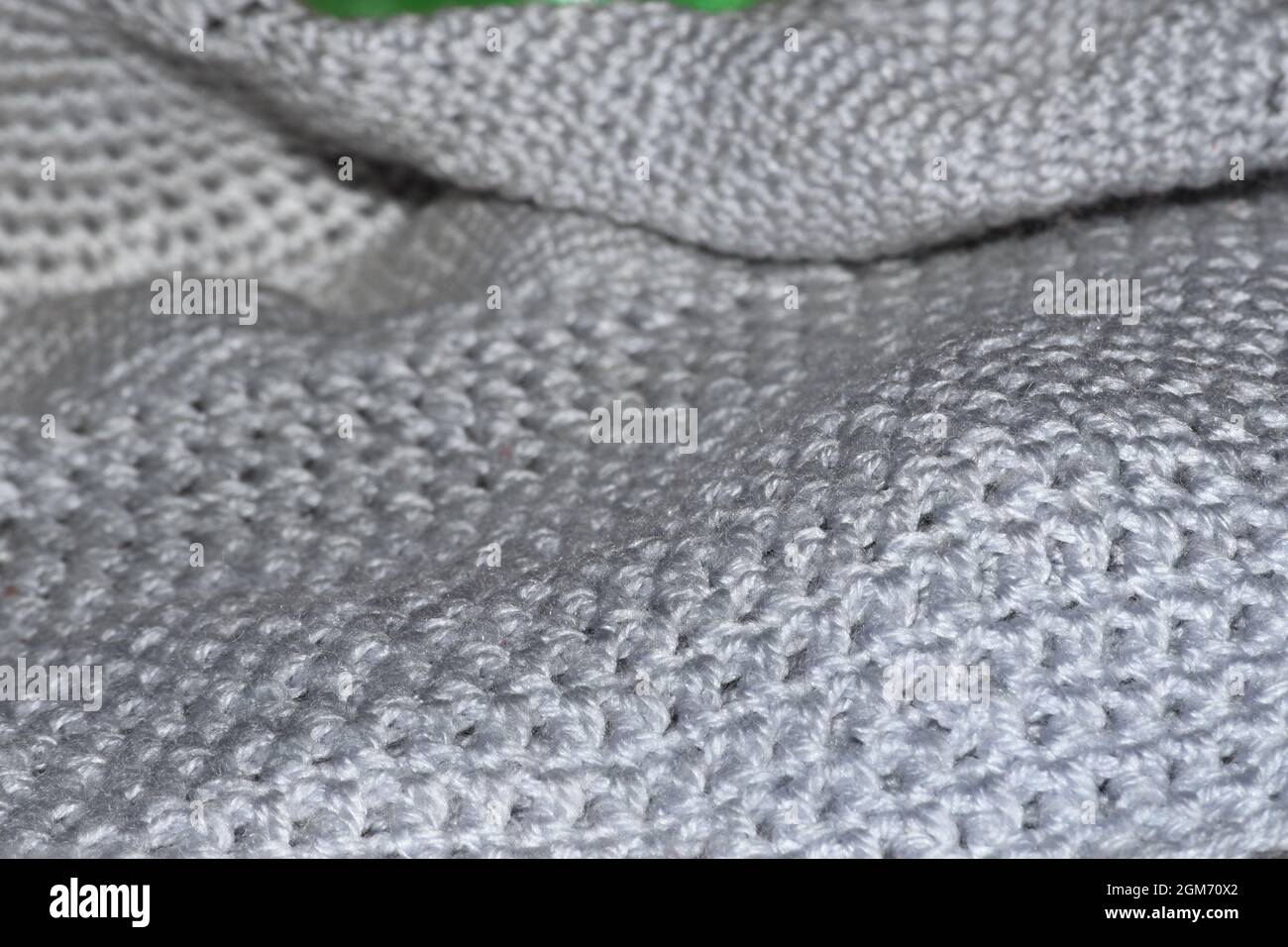 gray wool texture with selective focus macro shot Stock Photo