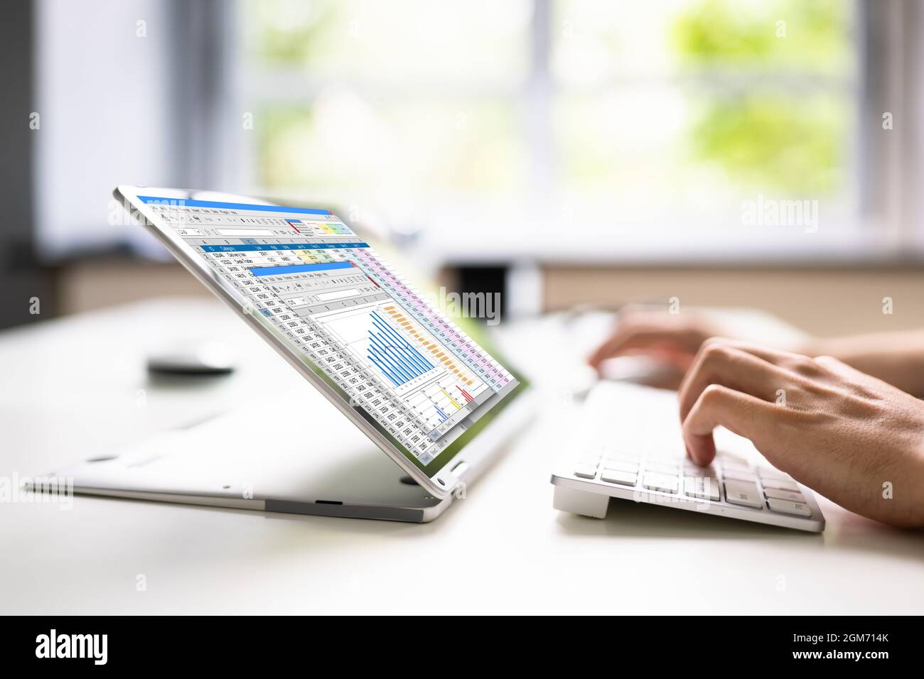 Spreadsheet Data Business Work On Office Tablet Stock Photo